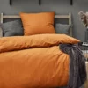 Renforcé-Bettwäsche, Cognac -KIBEK Verkäufe Livia Bettwaesche Orange Cognac 135x200 mil