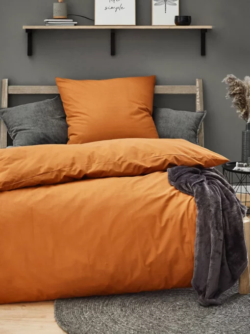 Renforcé-Bettwäsche, Cognac 8 Renforcé-Bettwäsche, Cognac -KIBEK Verkäufe Livia Bettwaesche Orange Cognac 135x200 mil
