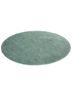 Hochflor-Teppich, Grün -KIBEK Verkäufe Lounge UniTeppich Gruen 200rund fper