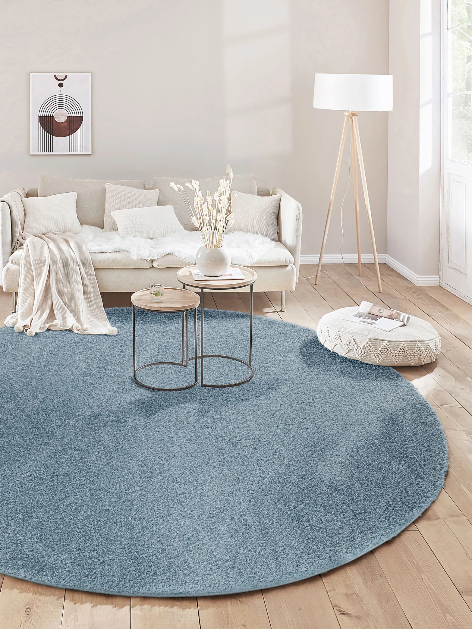 Hochflor-Teppich, Hellblau 3 Hochflor-Teppich, Hellblau