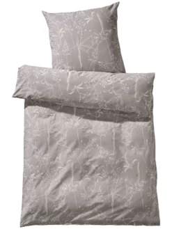 Renforcé-Bettwäsche, Grau -KIBEK Verkäufe Lumea Bettwaesche Grau 135x200 pla