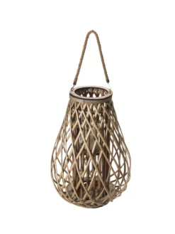 Laterne, Natur -KIBEK Verkäufe Lunara Laterne Hellbraun Natur 28x28x50 per3