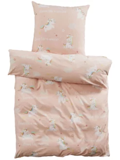 Kinderbettwäsche, Rose -KIBEK Verkäufe MagicalDreams Bettwaesche rosa Rose 135x200 pla