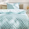 Satin-Bettwäsche, Altmint -KIBEK Verkäufe Malanda Bettwaesche Blau Altmint 135x200 mil