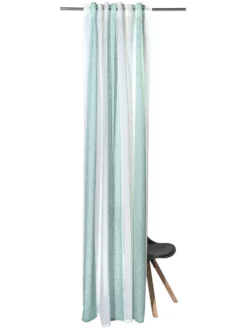 Vorhang Mit Gardinenband, Altmint -KIBEK Verkäufe Malena Gardine VerdeckteSchlaufe Gruen Altmint 140x245 pla2