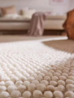 Woll-Teppich, Vanity White -KIBEK Verkäufe Malmby Handwebteppich beige VanityWhite mil4