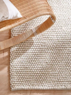 Woll-Teppich, Vanity White -KIBEK Verkäufe Malmby Handwebteppich beige VanityWhite spar