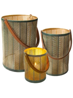 Laterne, Grün/Gold -KIBEK Verkäufe Maribel Laterne gruen GruenGold Serie per