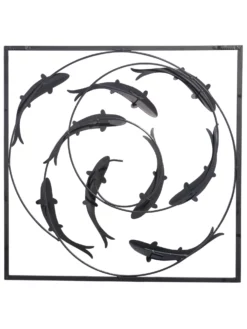 Wand-Objekt, Grau -KIBEK Verkäufe Metallfisch WandObjekt Grau 50x50 ruk