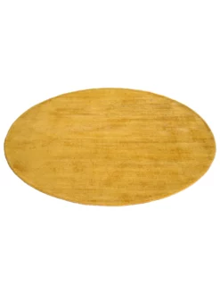 Viskose-Teppich, Safran -KIBEK Verkäufe Miramar UniTeppich Dunkelgelb Safran 150rund fper