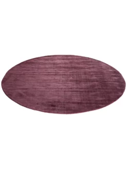 Viskose-Teppich, Aubergine -KIBEK Verkäufe Miramar UniTeppich Dunkellila Aubergine 200rund fper