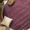 Viskose-Teppich, Aubergine 2 Viskose-Teppich, Aubergine -KIBEK Verkäufe Miramar UniTeppich Dunkellila Aubergine 200rund mil