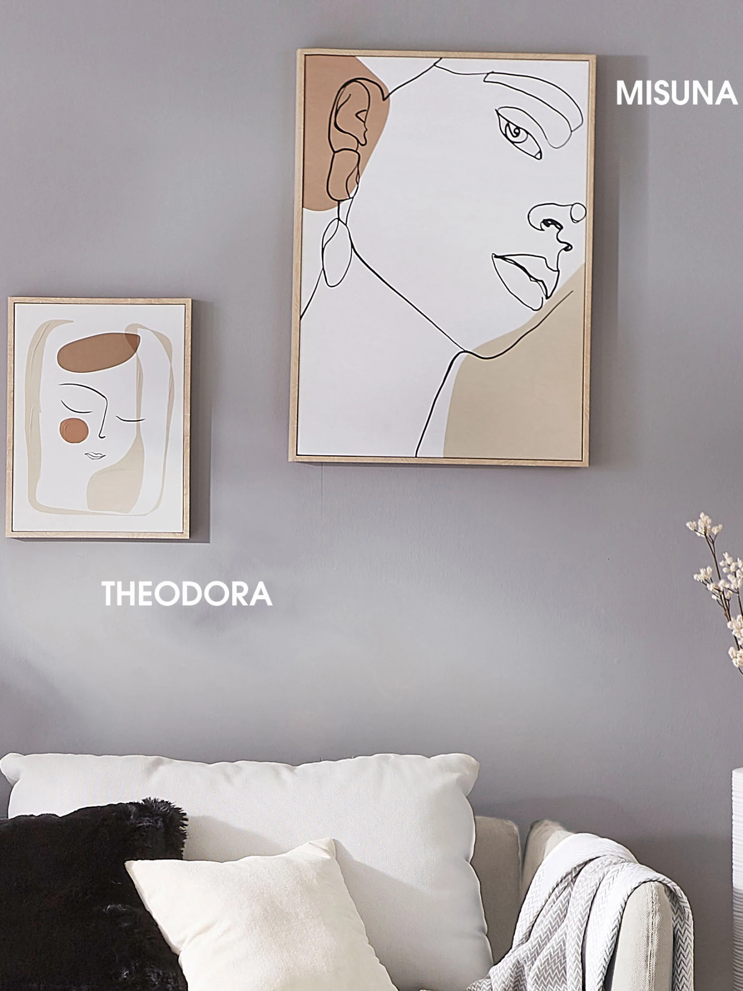 Leinwand-Druck-gerahmt, Weiss/Beige 3 Leinwand-Druck-gerahmt, Weiss/Beige