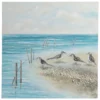 Leinwand-handgemalt, Hellblau -KIBEK Verkäufe MoewenamStrand Leinwandhandgemalt Blau Hellblau 80x80 pla