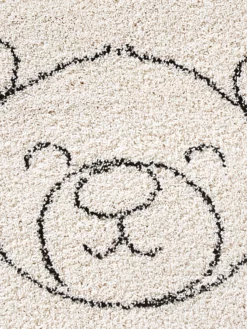 Kinder-Teppich, Hellbeige -KIBEK Verkäufe Mukava Kinderteppich SchwarzWeiss Hellbeige 120rund lup