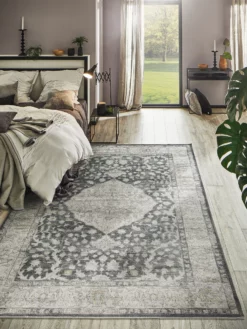 Vintage-Teppich, Grau/Rose