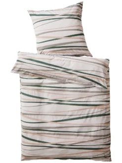 Renforcé-Bettwäsche, Weiss -KIBEK Verkäufe Nerada Bettwaesche Gruen Weiss 135x200 pla