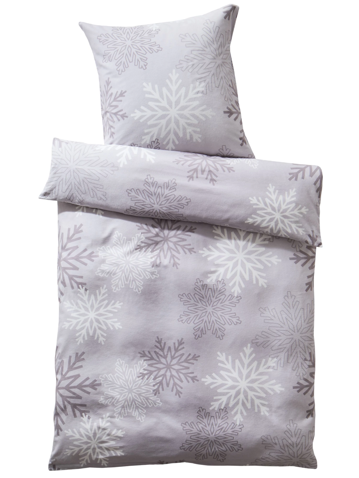 Flanell-Bettwäsche, Hellgrau 4 Flanell-Bettwäsche, Hellgrau – Bild 2