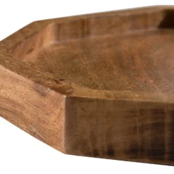 Deko-Tablett, Natural -KIBEK Verkäufe Octagon DekoTablett Braun Natural 22x24 lup
