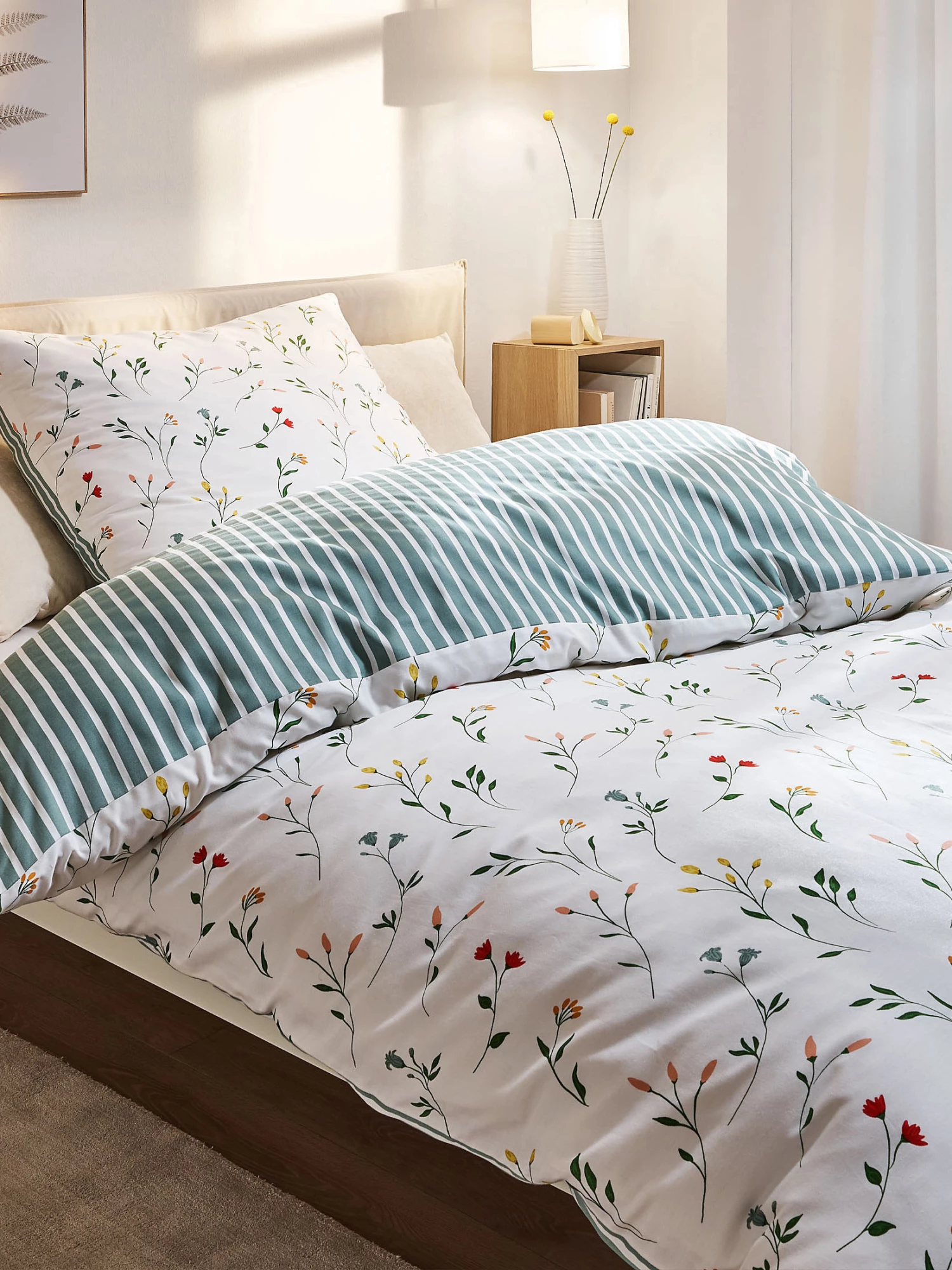 Satin-Bettwäsche, Grün 3 Satin-Bettwäsche, Grün