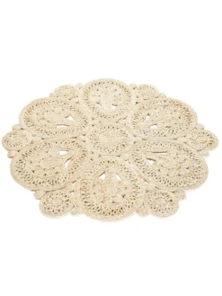 Jute-Teppich, Beach -KIBEK Verkäufe Perleta JuteTeppich Beige Beach 90rund fper