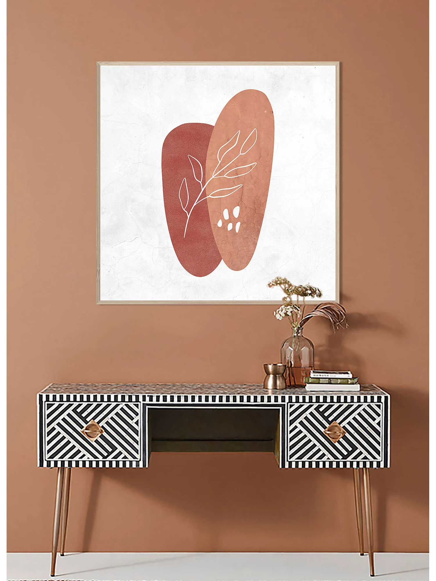 Druck Gerahmt, Orange/Weiss 3 Druck Gerahmt, Orange/Weiss