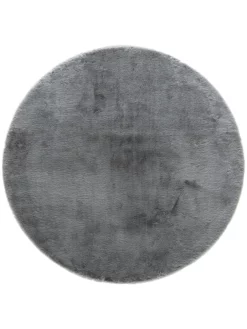Kunstfell-Teppich, Anthrazit 7 Kunstfell-Teppich, Anthrazit -KIBEK Verkäufe Ranua KunstfellTeppich Dunkelgrau Anthrazit 160rund pla