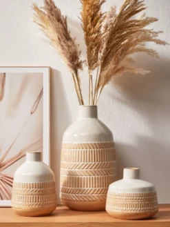 Deko-Vase, Graubraun -KIBEK Verkäufe Roman DekoVase Beige Graubraun mil
