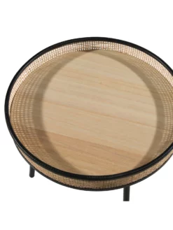 Tisch, Natur -KIBEK Verkäufe Rotang Tisch Hellbraun Natur 42x42x41 pla