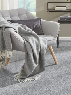 Wolldecke, Offwhite/Hellgrau