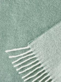 Wolldecke, Offwhite/Mint -KIBEK Verkäufe Runa Decke Gruen OffwhiteMint 140x200 lup