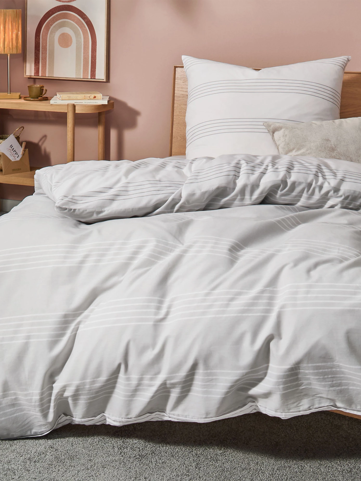 Renforcé-Bettwäsche, Grau/Weiss 3 Renforcé-Bettwäsche, Grau/Weiss