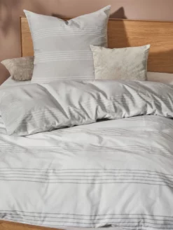 Renforcé-Bettwäsche, Grau/Weiss 8 Renforcé-Bettwäsche, Grau/Weiss -KIBEK Verkäufe Salieri Bettwaesche Grau GrauWeiss 135x200 mil2