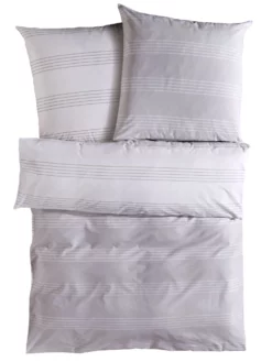 Renforcé-Bettwäsche, Grau/Weiss 10 Renforcé-Bettwäsche, Grau/Weiss -KIBEK Verkäufe Salieri Bettwaesche Grau GrauWeiss 135x200 pla2