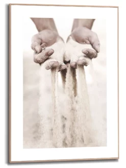 Leinwand Druck, Hellgrau -KIBEK Verkäufe SandyHands Druckgerahmt Hellgrau 50x70 pla