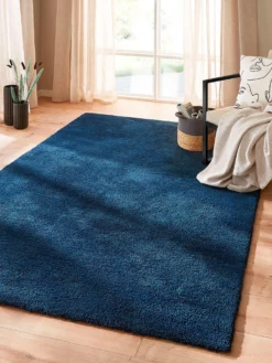 Hochflor-Teppich, Dunkelblau