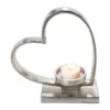 Teelichthalter, Nickel 1 Teelichthalter, Nickel -KIBEK Verkäufe SingleHeart Kerzenstaender Silber Nickel 12x25x272C3 per2202