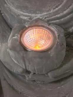 Figur, Hellgrau -KIBEK Verkäufe SitzenderBuddha Figur Grau Hellgrau 36x29x50 lup2