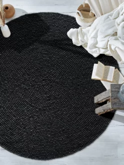 Filzkugel-Teppich, Black