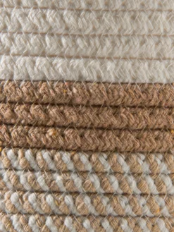 Korb, Braun/Weiss -KIBEK Verkäufe Souble Korb Braun BraunWeiss 24x24x23 lup3