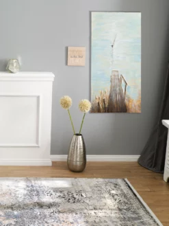 Leinwand-handgemalt, Hellgraublau