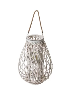 Laterne, Weiss -KIBEK Verkäufe Stelara Laterne Weiss 28x28x50 per3