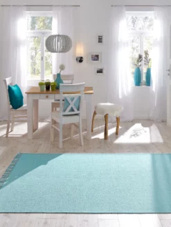 Baumwoll-Teppich, Aqua