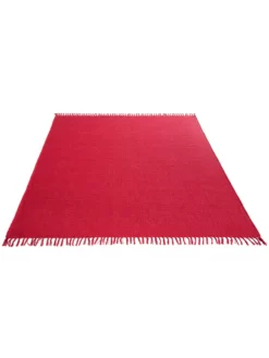 Baumwoll-Teppich, Himbeerrot -KIBEK Verkäufe Summerweave Handwebteppich rot Himbeerrot 170x240 fper