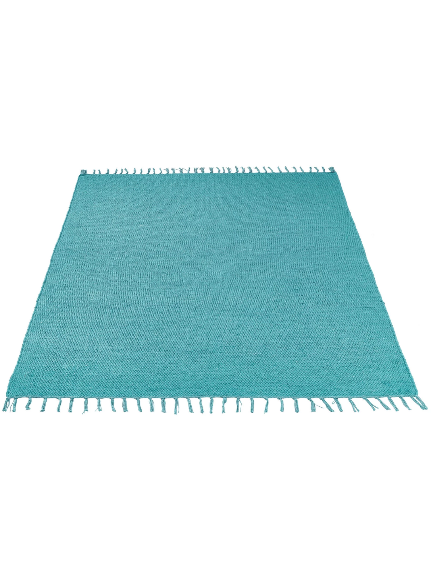 Flachgewebe-Teppich, Türkis 5 Flachgewebe-Teppich, Türkis – Bild 3