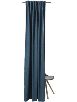 Vorhang Mit Gardinenband, Petrol -KIBEK Verkäufe Sunna Gardine VerdeckteSchlaufe Blau Petrol 140x245 pla2