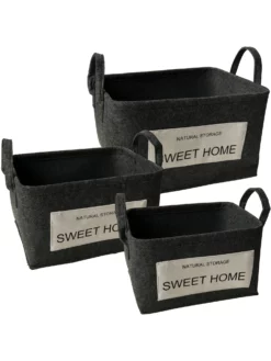 Korb, Dunkelgrau -KIBEK Verkäufe SweetHome Korb Dunkelgrau Set per2