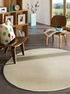 Woll-Teppich, Weiss/Natur