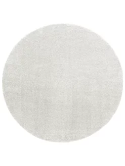 Hochflor-Teppich, Schnee -KIBEK Verkäufe Tenderness Uniteppich weiss rund pla