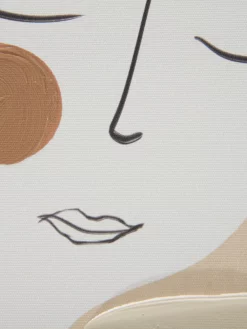 Leinwand-Druck-handbemalt, Beige/Weiss -KIBEK Verkäufe Theodora Druckgerahmt Beige BeigeWeiss 30x40 lup